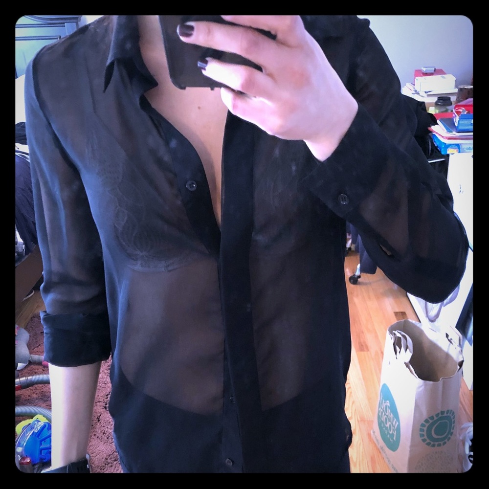 Black sheer shirt